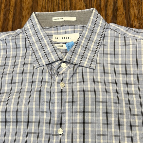 Calibrate Dress Button Down Shirt Size 17 Trim Fit - Picture 3 of 7